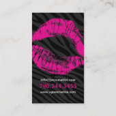 モノグラムのシマウマのプリントのメーキャップアーティストの名刺 名刺 (裏面)