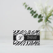 モノグラムのシマウマのプリントの美容師の美容院 名刺 (スタンド正面)