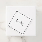 モノグラムのシンプルな黒と白の結婚式 フェイバータグ (インサイチュ)
