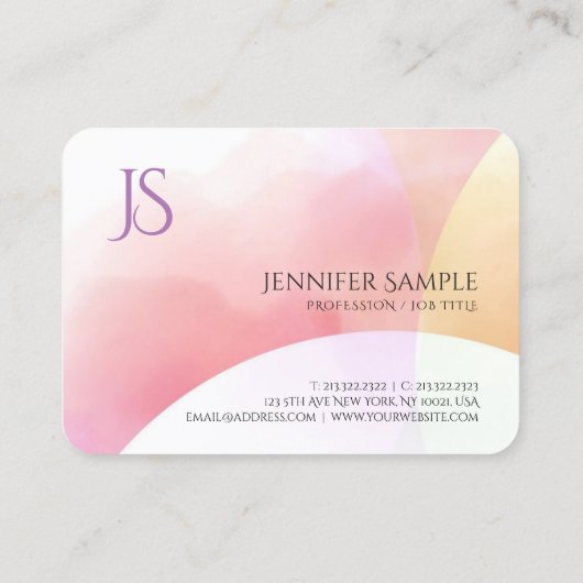 モノグラムのシンプルエレガントモダンカラフルトレンディー 名刺 (裏面)