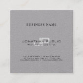 モノグラムのシンプルチックプレーンラグジュアリートレンディーデザイン スクエア名刺 (正面)