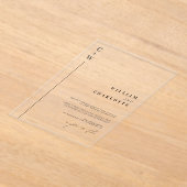 モノグラムのシンプルミニマ結婚リスト アクリル招待状 (レイダウン)