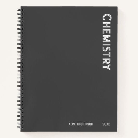 モノグラムのシンプル化学ダークグレー ノートブック (正面)