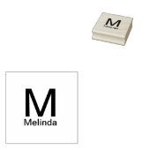 モノグラムのシンプル文字名の追加ミニマル詳細 ラバースタンプ (押印)