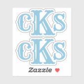 モノグラムのシール |ウェスタンモダンイニシャルラベル シール (シート)