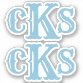 モノグラムのシール |ウェスタンモダンイニシャルラベル シール (正面)