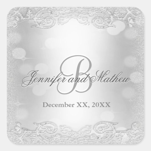 モノグラムのシール |シルバーエレガント スクエアシール (正面)