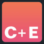 モノグラムのシール スクエアシール<br><div class="desc">ピンクはっきりしたとオモダンレンジのデザイン付きモノグラムグラデーション。</div>