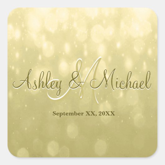 モノグラムのシール |黄色の金ゴールド スクエアシール (正面)