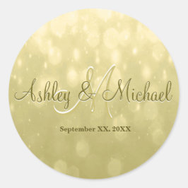 モノグラムのシール |黄色の金ゴールド ラウンドシール