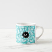 モノグラムのジオメトリックシアンの三角形マモダング エスプレッソカップ (右)