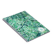 モノグラムのジャングルの感情の緑熱帯Monstera ノートブック (右側)