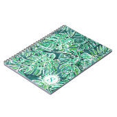 モノグラムのジャングルの感情の緑熱帯Monstera ノートブック (左側)