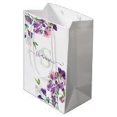 モノグラムのスイートピーギフトバッグ ミディアムペーパーバッグ (裏面アングル)