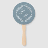 モノグラムのスクリプエレガントト分岐結婚式 プログラム ハンドファン (正面)