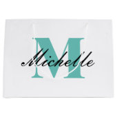 モノグラムのスクリプトファンシータイポグラフィ付き抱き枕 ラージペーパーバッグ (正面)