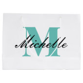 モノグラムのスクリプトファンシータイポグラフィ付き抱き枕 ラージペーパーバッグ (裏面)