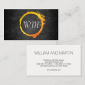 モノグラムのスクリプト 名刺 (正面/裏面)