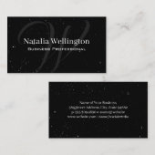 モノグラムのスクリプト |斑点のある白 名刺 (正面/裏面)