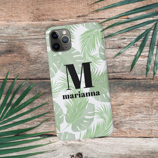 モノグラムのスタイリッシュイニシャルトレンディーパーム葉 Case-Mate iPhoneケース