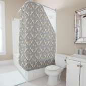 モノグラムのストライプの（紋章の）フラ・ダ・リ シャワーカーテン (インサイチュ)