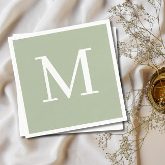 モノグラムのズ結婚ナプキンセージデザイン スタンダードカクテルナプキン