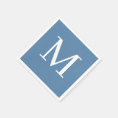 モノグラムのズ結婚ナプキンダスティブルーデザイン スタンダードカクテルナプキン (角)