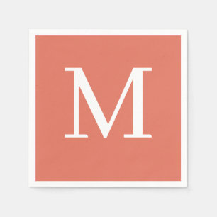 モノグラムのズ結婚ナプキンテラコッタデザイン スタンダードカクテルナプキン