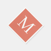 モノグラムのズ結婚ナプキンテラコッタデザイン スタンダードカクテルナプキン (角)