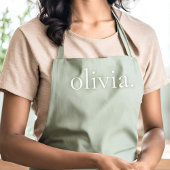 モノグラムのセージモダングフェミニンエレガントグリーン名 エプロン