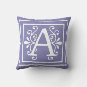 モノグラムのタマキビの紫色に文字を入れて下さい クッション (裏面)