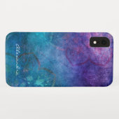 モノグラムのターコイズおよび緑のはすの花 Case-Mate iPhoneケース (裏面(横))