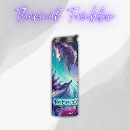 モノグラムのターコイズとピンクの抽象芸術パターン | タンブラー