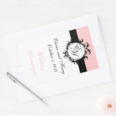 モノグラムのダマスク織のシャンペンのシックでフランスのなラベル 長方形シール (封筒)