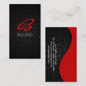 モノグラムのダマスク織のデザインの名刺 名刺 (正面/裏面)