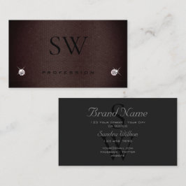 モノグラムのダークグレーとブルゴーニュのスネークパターン 名刺