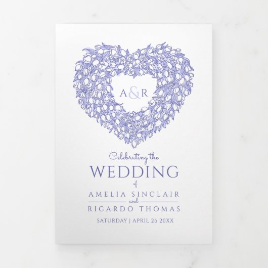 モノグラムのチューリップの物語結婚献納 三つ折りプログラム (カバー)