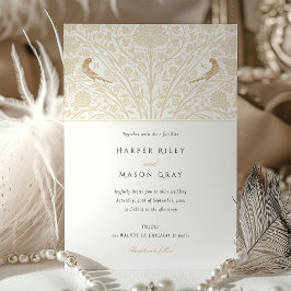 モノグラムのツイビクトリアンバ結婚ーズ 招待状