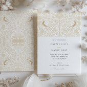 モノグラムのツイビクトリアンバ結婚ーズ 招待状