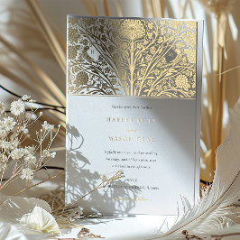 モノグラムのツイビクトリアンバ結婚ーズ 箔招待状