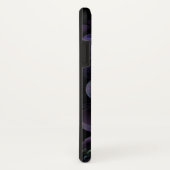 モノグラムのティール（緑がかった色）の紫色のラベンダーの黒の花柄 Case-Mate iPhoneケース (裏面/右)