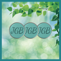 モノグラムのティール（緑がかった色）または独自の色の選択