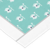 モノグラムのティール（緑がかった色）ブルーホワイトカ航海のニ テーブルクロス (アングル)