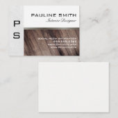 モノグラムのテクスチャと木材 名刺 (正面/裏面)