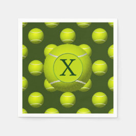 モノグラムのテニスボールのスポーツパターン、 スタンダードカクテルナプキン