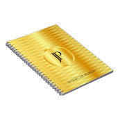 モノグラムのテンプレートフェイク金ゴールドメタリックルック ノートブック (右側)