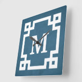 モノグラムのデザイン スクエア壁時計 (傾斜)