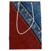 モノグラムのデニムおよび革 ミディアムペーパーバッグ (正面)