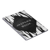 モノグラムのトラの白黒プリント ノートブック (右側)