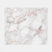 モノグラムのトレンディーバラ-金ゴールドフェイク大理石 フリースブランケット (正面(横))